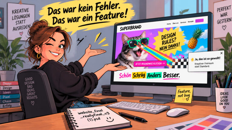 Frau zeigt etwas am Bildschirm