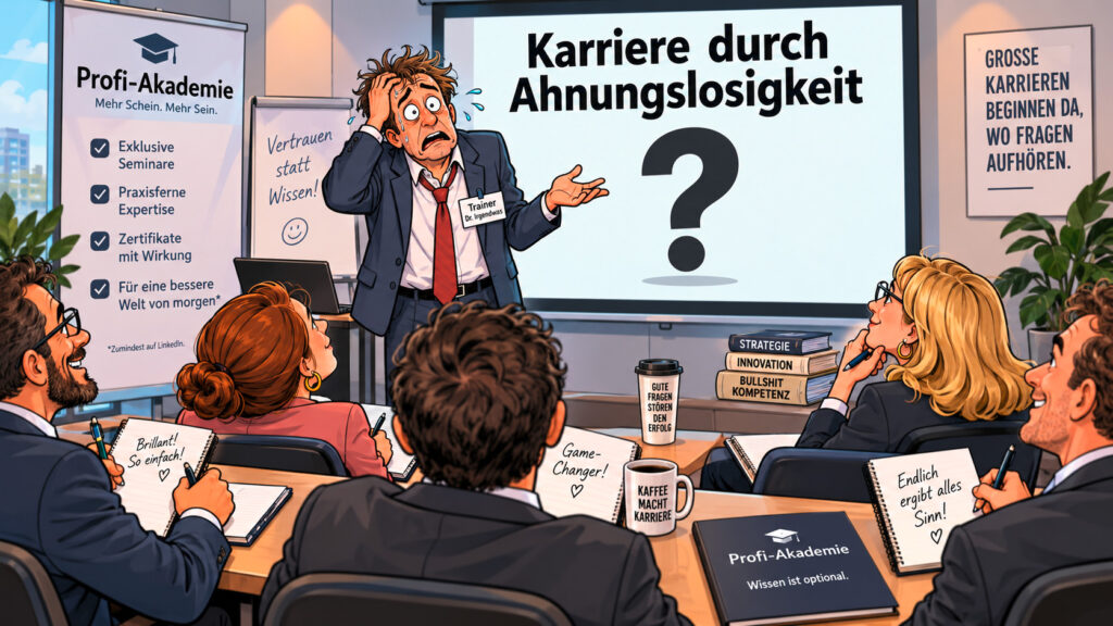 Trainer erklärt den Mitarbeitern etwas